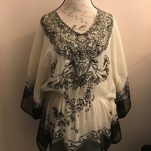 2 piece (tank and overblouse) flowy, light blouse